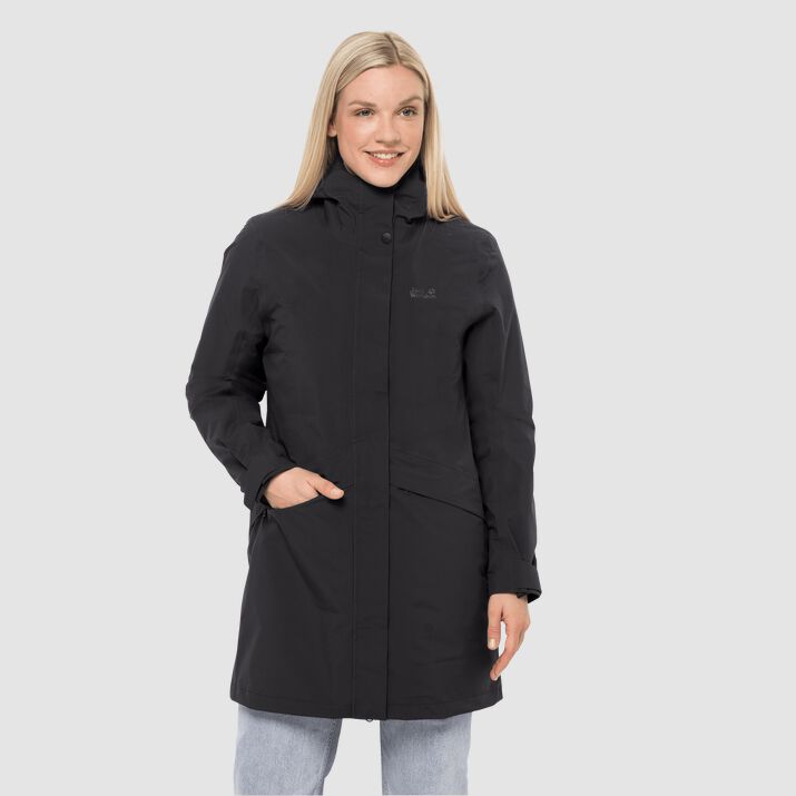 Jack Wolfskin Womens Silent Wisper 3-in-1 Coat Black 741036PBM